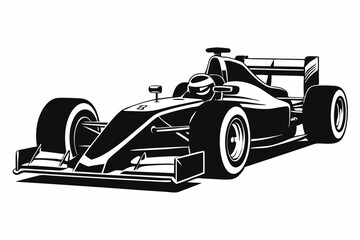 Wall Mural - Racing Car silhouette vector, Formula 1 car illustration