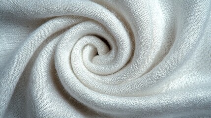 Wall Mural -   A zoomed-in picture of white cloth featuring a round pattern in the middle and the bottom of the image