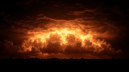 Sticker -   A cluster of clouds stretches across the sky while a plane soars past in the foreground