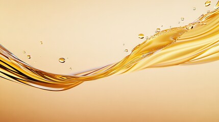 Canvas Print -   Yellow liquid with water waves pouring from top