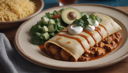 Sticker - chicken enchiladas on a plate