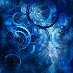 Poster - abstract blue background with circles