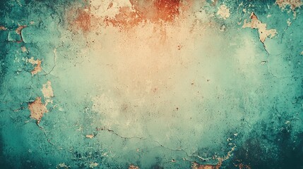   A grungy wall with rusted paint and two light orange spots, one in the center and the other on the wall