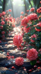 Poster - Rose Garden Landscape