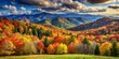 © LA Stock Vision - Golden Hues of Autumn in the Appalachian Mountains, Fall Foliage, Nature Photography, Scenic Landscape