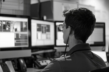 Fototapete - Background services maintain system stability and security
