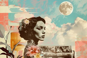 Aufkleber - Combine vintage and modern imagery to create a unique aesthetic