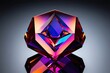 © Michael - Vibrant Three-Dimensional Crystal Structure with Refraction and Geometric Design