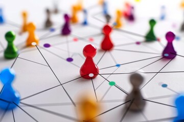 Fototapete - Virtualization enhances social network interactions