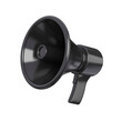 © Volodymyr - Black megaphone isolated. Black Friday and sale event concept. 3d rendering.