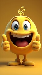 A-happy yellow smiley face character 