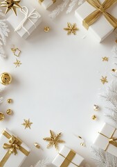 the new year decoration border and the blank white template background are included in the template