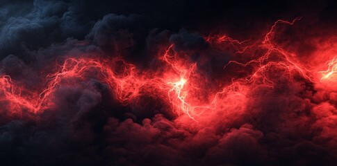 Wall Mural - background with fiery red skies with flame and smoke effects, suitable for spooky, halloween, infern
