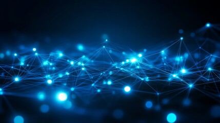 A moving line and dot background concept for a communication and technology network.