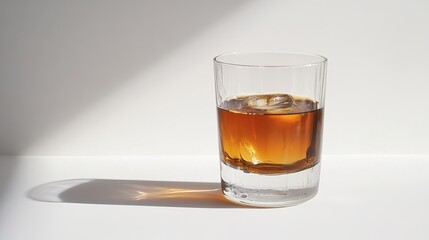 clear drinking glass with brown liquid