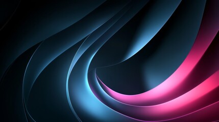 Abstract background with smooth wavy lines in dark blue and purple