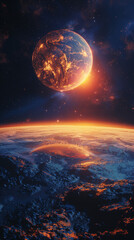 Wall Mural - outer space planet cartoon background