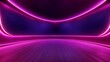 © Halina Berah - On an empty purple stage, neon lamps create a colorful backdrop with diagonal lines