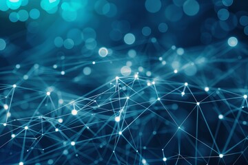 Wall Mural - abstract digital background with a network connecting dots and lines