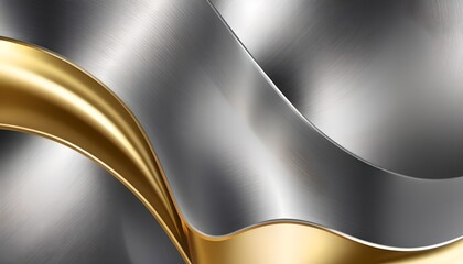 Poster - Silver gold metallic pattern header abstract luxury design, AI generative