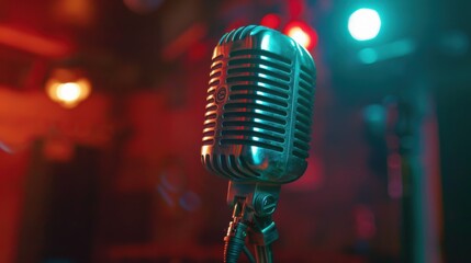 Wall Mural - microphone on stage