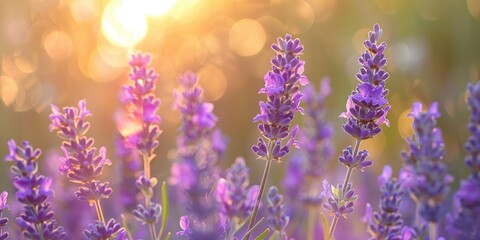 Sticker - Photo of lavender plant flowers with shallow depth of field