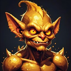 Colorful Goblin Portrait Painting Beautiful Fantasy Character Background Graphic Banner Design