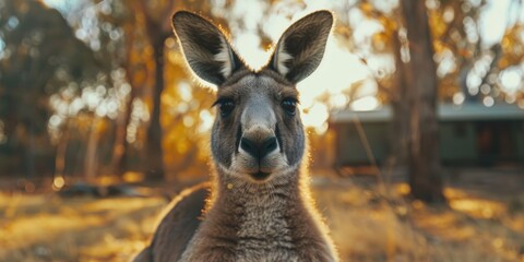 Sticker - Large male kangaroo making eye contact with the camera