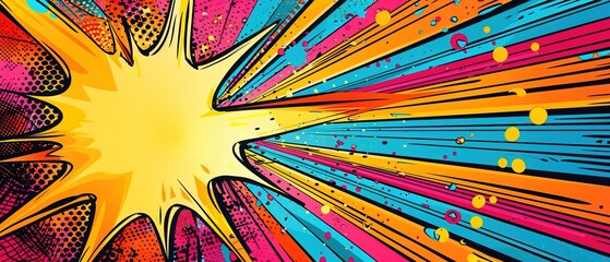 Blank colorful comic abstract fight background template