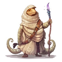 Earthworm Runesmith Occupation fantasy animal cartoon isolated whitebackground