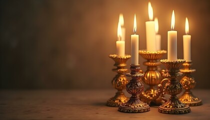 Wall Mural - Ornate golden candle holder