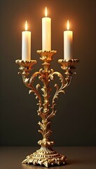 Wall Mural - Ornate golden candle holder