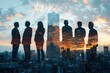 © dendyh7 - People standing in city skyline double exposure created with Generative AI