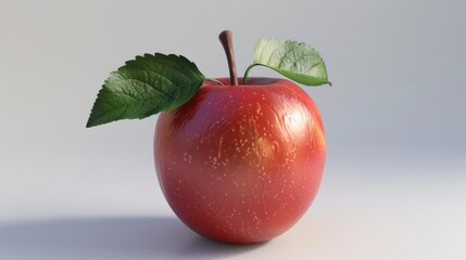 Wall Mural - Apple in close-up with a white background generative ai