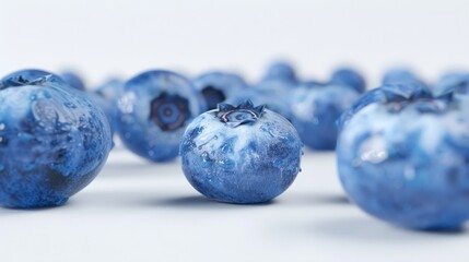 Wall Mural - Blueberry in close-up with a white background generative ai