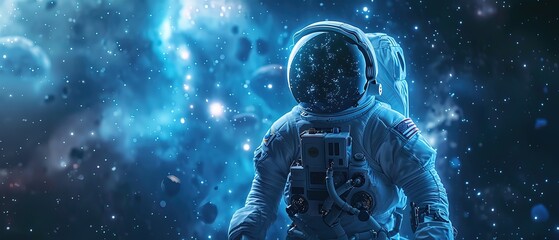 Wall Mural - Astronaut in the deep space