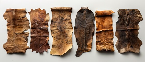 collection of tan separate lifelike hide patch