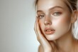 © Eyestetix Studio - skin care in a natural way for beautiful teenage girl putting her hand to her face