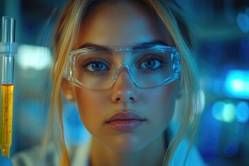 Female Scientist Using Glass Vial and Pipette in Laboratory for Pharmaceutical Research and Innova