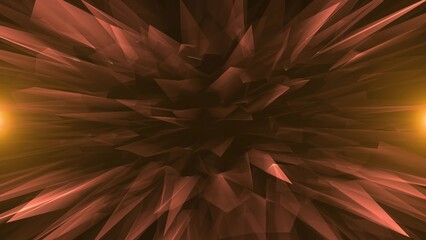 Wall Mural - abstract explosion of angular shapes and golden highlights against a deep background in a dynamic co
