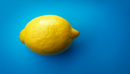 Wall Mural - Lemon on a blue background