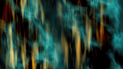 Wall Mural - ethereal blue and orange abstract light patterns create a captivating visual effect in a dark backdr