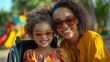 © Five Million Stock - Mother and disabled child in a wheelchair, candid black african american family. Girl with special needs bonding with parent at park playground