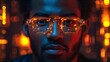 © Five Million Stock - artificial intelligence cyber security risks illustration concept AI banner. Black african american male IT specialist analyzing data information technology privacy threat AR artificial intelligence