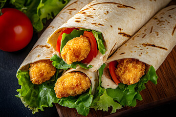 Sticker - Fried chicken wraps with nuggets