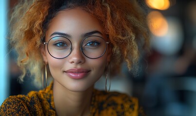  Inclusive image of happy blasian woman working on computer in creative agency office workplace. Young successful mixed race female businesswoman talking on client video call team meeting