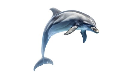 Poster - A realistic depiction of a dolphin swimming gracefully in water.