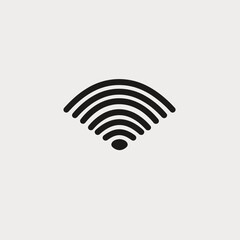 Wall Mural - minimalist black wi-fi signal icon on a plain white background.