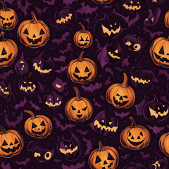 Halloween vector seamless pattern