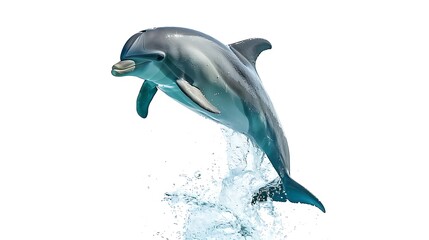 Wall Mural - A dolphin leaps out of the water, showcasing its agility and grace in a dynamic pose.